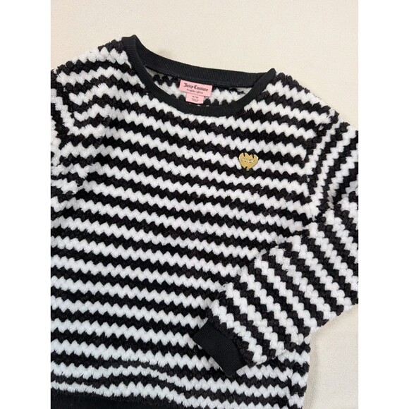 Juicy Couture Other - Juicy Couture Sweater Girls 8-10 White Striped Heart Logo Pullover Cozy Warm